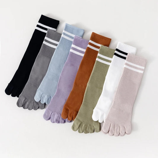 Calcetines de Dedos Altos: Rayados, Talla 35-39 (5 Pares)