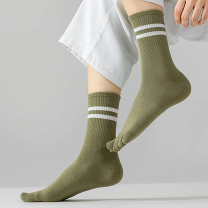 Calcetines de Dedos Altos: Rayados, Talla 35-39 (5 Pares)