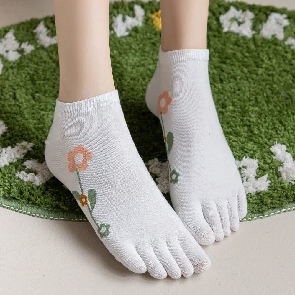 Calcetines de Dedos Cortos: Flower Talla 35-39 (6 Pares)