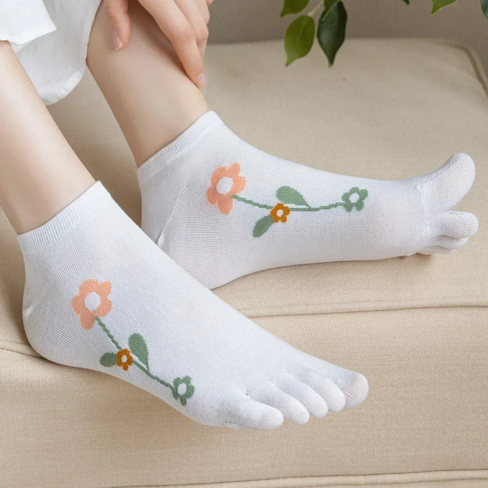 Calcetines de Dedos Cortos: Flower Talla 35-39 (6 Pares)